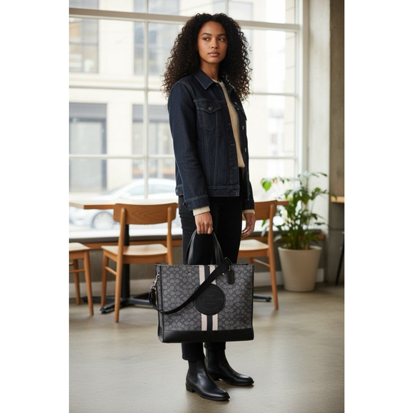 Coach Dempsey Tote 40 Signature Jacquard Tote COA, Dust Bag - Picture 3 of 14